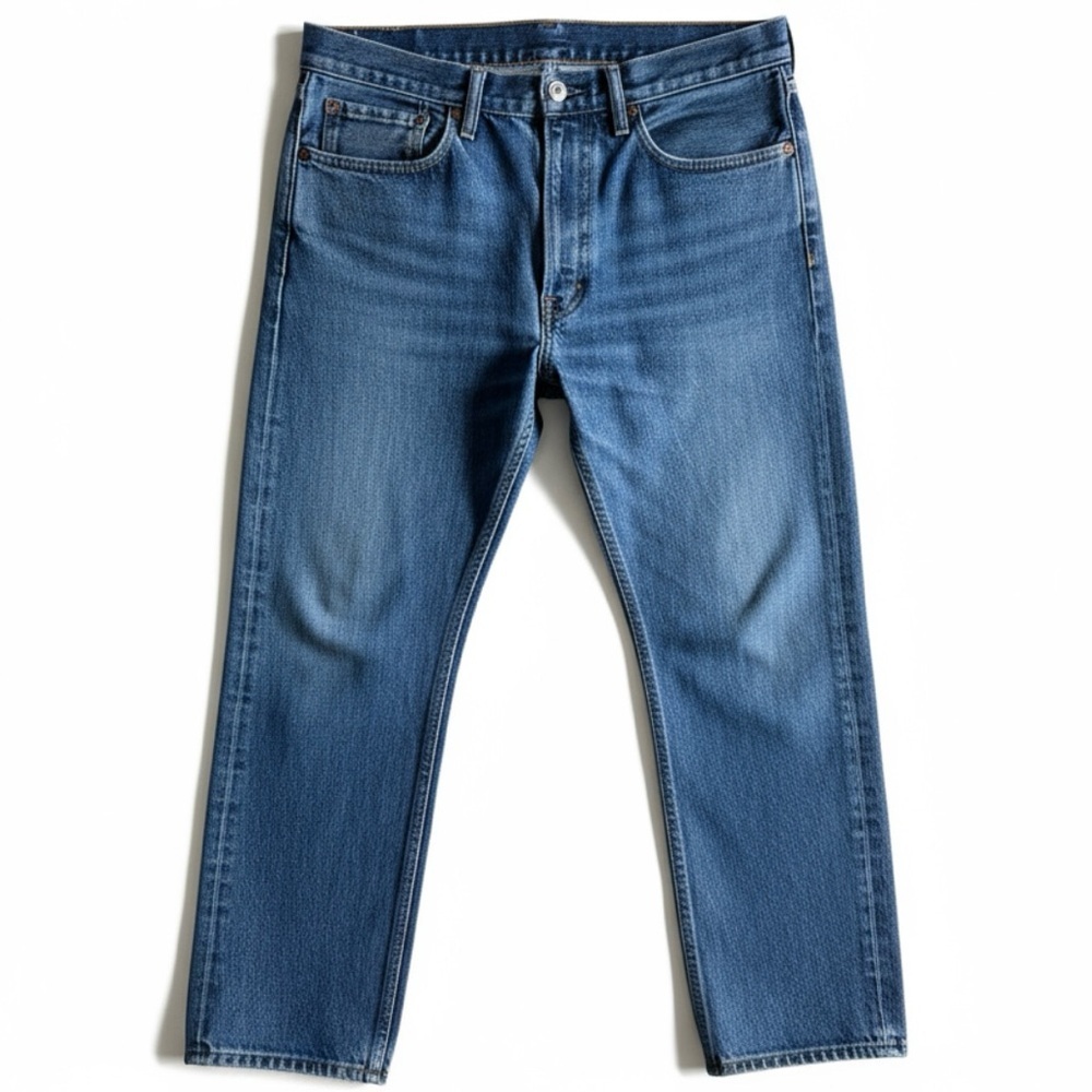 Levi’s 505 Regular Fit Straight Leg Blue Denim Jeans Zip Fly Medium Wash 36x29